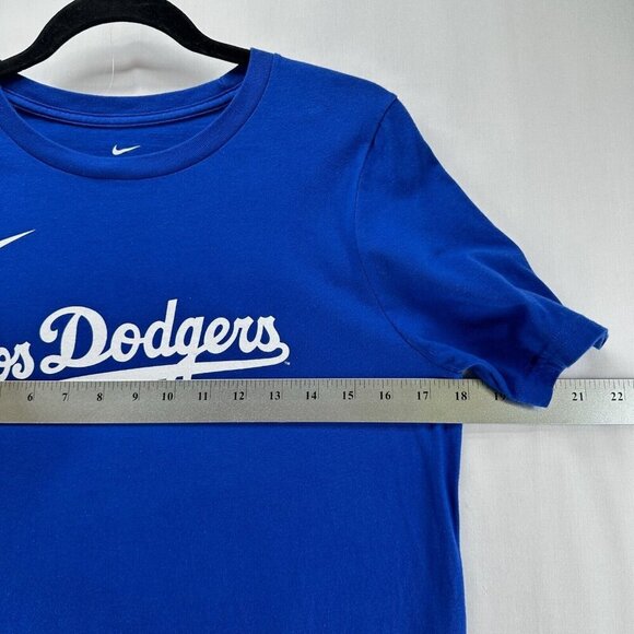 The Nike Tee Shirt Youth Size L Blue Short Sleeve Los Angeles Dodgers Logo - Picture 9 of 10